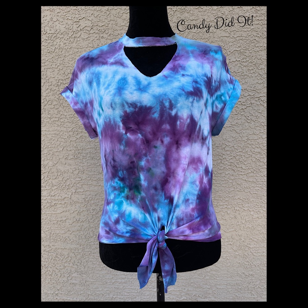 Beautiful Purple Haze Hand Cut Tie Dye T-Shirt S
